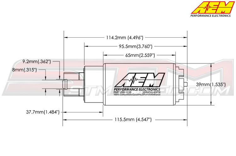 50-1220 | AEM 320LPH E85-COMPATIBLE HIGH FLOW IN-TANK FUEL PUMP