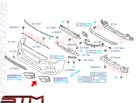 STM: OEM SUBARU FOG LIGHT COVERS | 2015-2016 WRX & STi | 57731VA000 ...